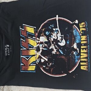 Kiss Alive In '75 Tour Distressed Black T-Shirt 3XL Cotton Retro Concert